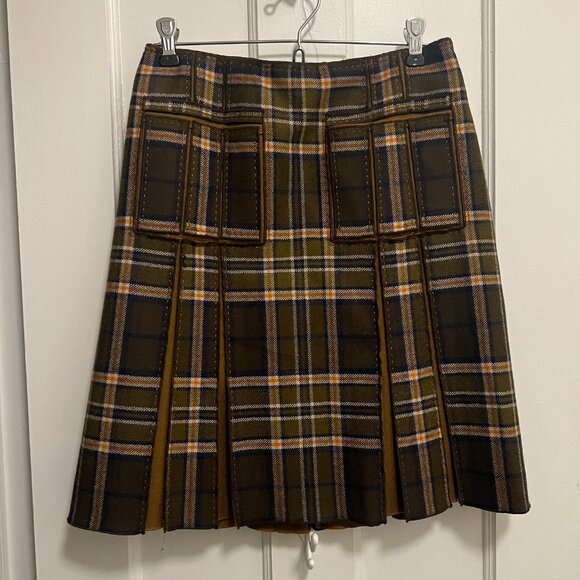 Vintage wool plaid pleated skirt size 2 - Picture 1 of 7